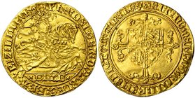 BRABANT, Duché, Philippe le Bon (1430-1467), AV cavalier d'or, 1434-1437, Bruxelles. D/ Le duc armé galopant à d. A l'ex., BRAB. R/ Ecu de Bourgogne p...