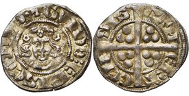CAMBRAI, Evêché, Gui de Collemède (1296-1306), AR esterlin, vers 1297-1298. D/ + GVIDO EPISCOPVS B. de f., couronné de roses. R/ CAM-ERA-CEN-SIS Croi...