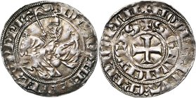 CAMBRESIS, Seigneurie de Crèvecoeur, Jean de Flandre (1308/1310-1324), AR demi-gros au chevalier (baudekin à la lance), 3e émission (1311-1312). D/ + ...