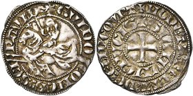 CAMBRESIS, Seigneurie d'Elincourt, Gui IV de Saint-Pol (1300-1317), AR demi-gros au chevalier (baudekin à la lance), 3e émission (1311-1312). Ponctuat...