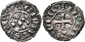 CAMBRESIS, Seigneurie d'Elincourt, Gui IV de Saint-Pol (1300-1317), Billon denier, Elincourt. D/ + G COMES S PAV Armes en plein champ. R/ + MONETA·...