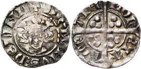 CAMBRESIS, Seigneurie de Serain, Waleran II de Luxembourg, sire de Ligny (1304-1353 et 1364-1366), AR esterlin, vers 1315. D/ + G DOMINVS DE LINY B. ...