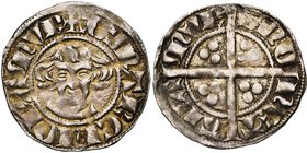 NAMUR, Comté, Gui de Dampierre (1263-1297), AR esterlin à tête, vers 1290-1295, Namur. Avec les  onciaux. D/ +G MARCHIO NAMVR T. nue de f. R/ MO-N...