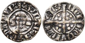 NAMUR/HAINAUT, Gui de Dampierre (1263-1297), AR esterlin hybride, vers 1296-1297, Kuinre (?). Avec droit de Namur et revers de Maubeuge. D/ + G MARC...