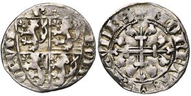 MERAUDE (POILVACHE), Jean l'Aveugle, comte de Luxembourg (1309-1343), AR esterlin à l'écu, vers 1330. Imitation de l'esterlin brabançon de Jean III. D...