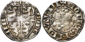 MERAUDE (POILVACHE), Jean l'Aveugle, comte de Luxembourg (1309-1343), AR esterlin à l'écu, vers 1330. Imitation de l'esterlin brabançon de Jean III. D...