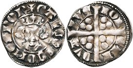 FLORENNES, Gaucher de Châtillon (1313-1322), AR esterlin, Yves. D/ + GALCHS COMES POR B. couronné de f. R/ MON-ET N-OVA- YVE Croix pattée longue, cant...