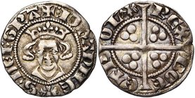 LUXEMBOURG, Comté, Jean l'Aveugle (1309-1346), AR esterlin, avant 1335, Luxembourg. Au titre de roi de Bohême et de Pologne. D/ + IOHANNE (aigle) S ...