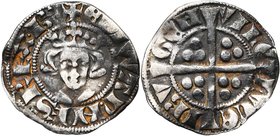 LUXEMBOURG, Comté, Jean l'Aveugle (1309-1346), AR esterlin, vers 1320, Luxembourg. D/ + EDIWANNES REX• B' (le premier N oncial) B. couronné de f. R/ V...