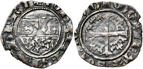 LUXEMBOURG, Comté, Jean l'Aveugle (1309-1346), AR douzième de plaque, s.d. (1343-1344), Luxembourg. Frappé en convention avec Henri IV de Bar. D/ + IO...