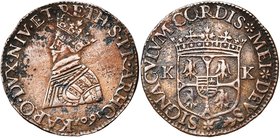 ARCHES, Principauté, Charles Ier de Gonzague (1601-1637), AR liard, 1607, Charleville. D/ B. couronné et cuir. à g. R/ Ecu couronné entre deux K. P.A....