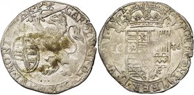 ARCHES, Principauté, Charles II de Gonzague (1637-1659), AR escalin, 1646, Charleville. Imitation de l'escalin de Philippe IV. D/ Lion deb. à g., ten....