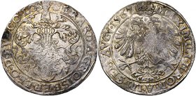 LIEGE, Principauté, Gérard de Groesbeeck (1564-1580), AR rixdaler, 1567, Hasselt. Au titre de Maximilien II de Habsbourg (1564-1576). D/ L'écu de l'év...