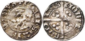 LOON, Graafschap, Arnold V (1279-1323), AR sterling, Hasselt. Vz/ + COMES (roosje) ARNOLDVS Ongekroond hoofd. Kz/ MON-ETA- COM-ITIS Lang gevoet kruis ...