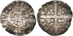 LOON, Graafschap, Arnold V (1279-1323), AR sterling, Hasselt. Vz/ + ARNOLDVS (roosje) COMS Ongekroond hoofd. Kz/ MON-TA- COM-ITIS Lang gevoet kruis ...