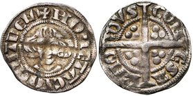 LOON, Graafschap, Arnold V (1279-1323), AR sterling, ca. 1297, Hasselt. Vz/ + MONETA CIOMIT DE LO Hoofd v.v. Kz/ COM-ES A-RNO-IDVS Lang gevoet kruis m...