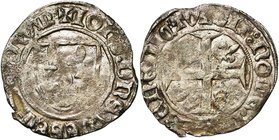 RUMMEN, Jan II van Wesemael (1415-1464), biljoen groot, ca. 1427-1435. Imitatie van de blanc guénar geslagen door Karel VI van Frankrijk. Vz/ + IOhS: ...
