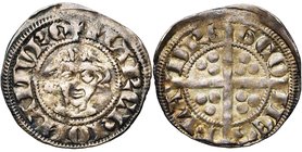 VLAANDEREN, Graafschap, Gwijde van Dampierre (1280-1305), AR sterling, ca. 1295. Met titel van Namen. Vz/ + MARCHIO NAMVRC Ongekroond hoofd. Kz/ G CO-...