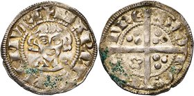 VLAANDEREN, Graafschap, Gwijde van Dampierre (1280-1305), AR sterling, ca. 1296. Met titel van Namen. Vz/ + MARCHIO NAMVRC Ongekroond hoofd tussen twe...