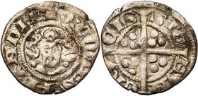 VLAANDEREN, Graafschap, Gwijde van Dampierre (1280-1305), AR sterling, ca. 1297-1299, Damme. Vz/ + G: COMES: FLANDIE Hoofd v.v. tussen twee bolletjes....