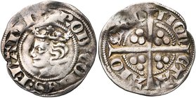 VLAANDEREN, Graafschap, Robrecht van Béthune (1305-1322), AR sterling, ca. 1310, Aalst. Imitatie van het Schotse type van Robert the Bruce. Vz/ + ROB'...