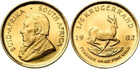 AFRIQUE DU SUD, République (1960-), AV 1/4 Krugerrand, 1982. Fr. 15.

Fleur de Coin / Uncirculated