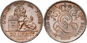 BELGIQUE, Royaume, Léopold Ier (1831-1865), Cu 10 centimes, 1848. BRAEMT F. avec point. Bogaert 386A. Rare Petits coups sur la tranche.

Superbe / E...