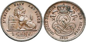 BELGIQUE, Royaume, Léopold Ier (1831-1865), Cu 1 centime, 1850. Dupriez 510. Petites taches.

Superbe à Fleur de Coin / Extremely Fine - Uncirculate...