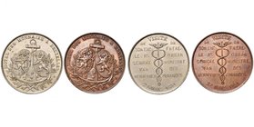 BELGIQUE, Royaume, Léopold Ier (1831-1865), lot de 2 modules de 2 francs frappés en 1861 pour commémorer la visite du Baron Frère-Orban, ministre des ...