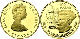 CANADA, Elisabeth II (1952-), AV 100 dollars, 1984. Jacques Cartier. Fr. 15.

Flan poli / Proof
