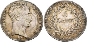 FRANCE, Napoléon Ier (1804-1814), AR 5 francs, 1806L, Bayonne. Gad. 581. Griffes au droit.

Beau à Très Beau / Fine - Very Fine