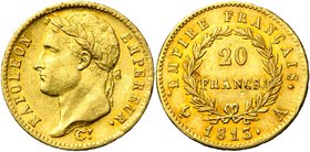 FRANCE, Napoléon Ier (1804-1814), AV 20 francs, 1813A, Paris. Gad. 1025. Petits coups. Belle couleur.

presque Superbe / about Extremely Fine