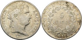 FRANCE, Napoléon Ier, période des Cent-Jours (1815), AR 5 francs, 1815L, Bayonne. Gad. 595; Dav. 85.

Beau à Très Beau / Fine - Very Fine