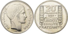 FRANCE, Troisième République (1871-1940), AR 20 francs, 1939. Gad. 852. Très rare Certifiée PCGS MS66.

Fleur de Coin / Uncirculated