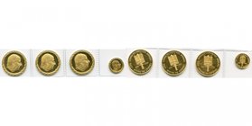 FRANCE, Cinquième République (1959-), lot de 4 médailles en or, Charles de Gaulle (1890-1970). 8,75 g (3) et 1,70 g. Titre 0,999.

Flan poli / Proof...