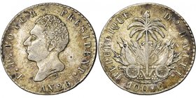 HAITI, République (1804-), AR 100 centimes, 1829, an 26. K.M. 23.

presque Très Beau / about Very Fine