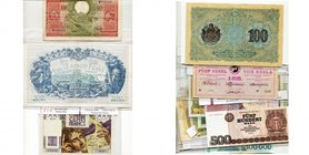 lot de 15 billets de Belgique (2), France (2, dont 500 francs 6.9.1945), Allemagne (6), Bosnie, Bulgarie (100 leva), Croatie et Estonie (2, dont 5 rou...