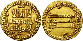 ABBASID, al-Mahdi (AD 775-785/AH 158-169) AV dinar, AH 168, no mint. BMC IX, 88b; Lav. 689; Album 214. 4,23g.

Very Fine / Very Fine