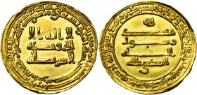 ABBASID, al-Muktafi (AD 902-908/AH 289-295) AV dinar, AH 292, Misr. Album 243-1; Lav. 1077. 4,15g Cleaned.

Extremely Fine / Extremely Fine