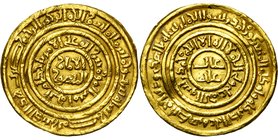 FATIMID, al-Amir (AD 1101-1130/AH 495-524) AV dinar, AH 506, Misr. Nicol 2525; Album 729; Nat. Library Cairo 2206. 4,16g Mount traces and encrustation...