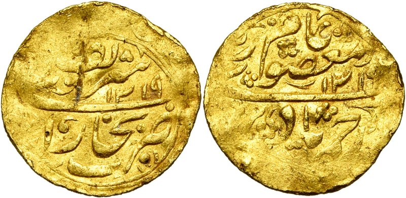 MANGHITS OF BUKHARA, `Abd al-Ahad (AD 1886-1910/AH 1303-1329) AV tilla, AH 1319,...