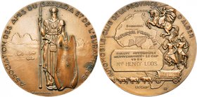 ALGERIE, AE médaille, 1951, R. Delamarre. Rallye automobile Méditerranée - Le Cap. D/ Touareg ten. une lance et un bouclier en peau de chèvre. Derrièr...