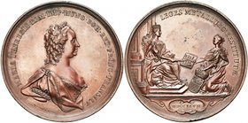 SAINT EMPIRE, AE médaille, 1747, Donner. Nouvelle législation pour les mines de Transylvanie. D/ B. diad. de Marie-Thérèse à d. R/ LEGES METALLURG· RE...