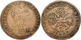 PAYS-BAS MERIDIONAUX, Cu jeton, 1582. Les Chambres des Comptes de Brabant, Limbourg et Luxembourg à Namur. D/ Philippe II, cuir., cour., ten. l'épée, ...
