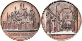 BELGIQUE, AE médaille, 1850, J. Wiener. Basilique Saint-Marc à Venise. D/ Vue extérieure. R/ Vue intérieure. Van Hoydonck 65. 60mm.

Superbe / Extre...