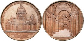 BELGIQUE, AE médaille, 1858, J. Wiener. Consécration de la cathédrale Saint-Isaac de Saint-Pétersbourg. D/ Vue extérieure. R/ Vue intérieure. Van Hoyd...