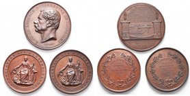 BELGIQUE, lot de 3 médailles: 1874, Ch. Wiener, Usines à gaz de Bruxelles (AE, 601 mm); 1887, Fisch, Concours pour les appareils de chauffage au coke ...