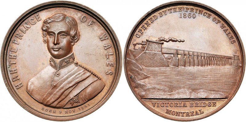 CANADA, AE médaille, 1860. Pont Victoria à Montréal. D/ H. R. H. THE PRINCE - OF...