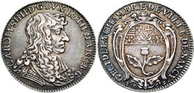 FRANCE, AR jeton, 1669. Chambre de ville de Nancy. D/ B. dr. et cuir. de Charles IV de Lorraine à d. R/ Ecu ovale de Nancy, dans un cartouche orné. Fe...