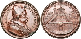 ITALIE, ETATS PONTIFICAUX, AE médaille, 1715 (an 15), E. Hamerani. Clément XI - Restauration et agrandissement de l'église Saint-Clément à Rome. D/ B....